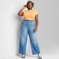 Women's Super-High Rise Wide Leg Baggy Jeans - Wild Fable™ Blue Wash -Trendy Women GUEST 2ef050c9 2a87 40e7 82c9 96a0b832406c