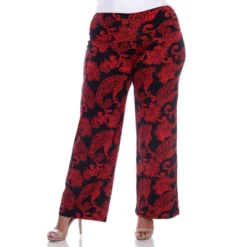 Women's Plus Size Printed Palazzo Pants - White Mark -Trendy Women GUEST 30448702 7f6a 4f71 8864 62b68a175681