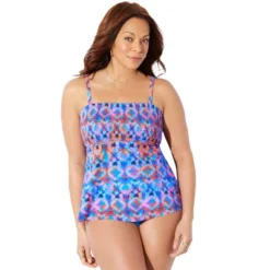 Swimsuits For All Women’s Plus Size Smocked Bandeau Tankini Top -Trendy Women GUEST 31db9048 1f0e 4636 a472 058148c5f45c