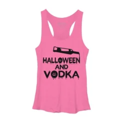 Women's Design By Humans Halloween And Vodka By Melcu Racerback Tank Top -Trendy Women GUEST 35a379b6 bbf9 4866 852e e3380d40dc68