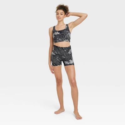 Women's Floral Print High-Rise Bike Shorts 4" - JoyLab™ 2 Women's Floral Print High-Rise Bike Shorts 4" - JoyLab™ - Image 2