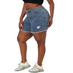 Agnes Orinda Women's Plus Size Jean High Waisted Raw Hem Stretched Distressed Denim Short 26 Agnes Orinda Women's Plus Size Jean High Waisted Raw Hem Stretched Distressed Denim Short -Trendy Women GUEST 373bcb15 5b6c 4c0a ac4f ca0a16f53532