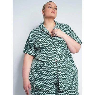 Rebdolls Women's Button Down Short Sleeve Blouse 2 Rebdolls Women's Button Down Short Sleeve Blouse - Image 2