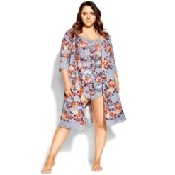 Women's Plus Size Vivid Meadow Robe - Mauve | CITY CHIC -Trendy Women GUEST 3858d38d bfb4 4d36 b9f2 d3151f9dbd44