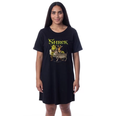 DreamWorks Shrek Womens' Donkey Puss In Boots Nightgown Sleep Pajama Shirt Black 3 DreamWorks Shrek Womens' Donkey Puss In Boots Nightgown Sleep Pajama Shirt Black - Image 3
