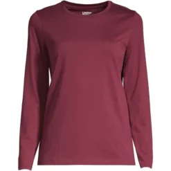 Lands' End Women's Tall Relaxed Supima Cotton Long Sleeve Crewneck T-Shirt -Trendy Women GUEST 3a3d2178 edbb 4c28 9c69 0ce59263a5ad