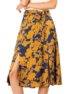 Allegra K Women's High Elastic Waist Belted Slit A-Line Midi Floral Print Skirt 15 Allegra K Women's High Elastic Waist Belted Slit A-Line Midi Floral Print Skirt -Trendy Women GUEST 3a95a616 97bd 499f b99c e14d11c13e28