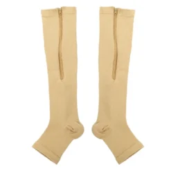 Unique Bargains Zipper Pressure Open Toe Compression Sleeves Knee High 2 Pair -Trendy Women GUEST 3afff91f acce 474d b4ca 2412e6f045e6