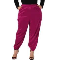 Agnes Orinda Women's Plus Size Cargo Elastic Waist Athleisure Ankle Length Satin Joggers Pant 12 Agnes Orinda Women's Plus Size Cargo Elastic Waist Athleisure Ankle Length Satin Joggers Pant -Trendy Women GUEST 3fc19954 b152 4e5a 8d8a c3663cb74a09