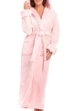 Women's Faux Fur Feather Hooded Robe, Soft Plush Fleece Bathrobe With Hood 18 Women's Faux Fur Feather Hooded Robe, Soft Plush Fleece Bathrobe With Hood -Trendy Women GUEST 42ec8ae9 7933 4012 8b17 7cdf9b09a281