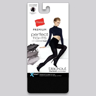 Hanes Premium Women's Perfect Blackout Tights Black 1 Hanes Premium Women's Perfect Blackout Tights Black