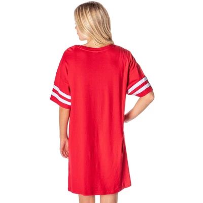 DC Comics Womens' The Flash Classic Symbol Nightgown Pajama Shirt Dress Red 1 DC Comics Womens' The Flash Classic Symbol Nightgown Pajama Shirt Dress Red