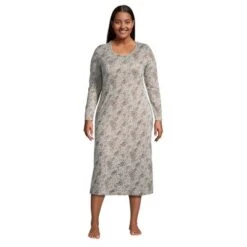 Lands' End Women's Supima Cotton Long Sleeve Midcalf Nightgown -Trendy Women GUEST 43cf7a08 cdd9 4337 93bb c8d7e6c8b581