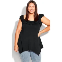 Women's Plus Size Serena Top - Black | EVANS -Trendy Women GUEST 43f84715 032f 4a58 8a7b 9bc6f6182397
