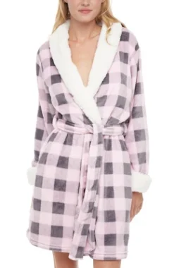 Women's Classic Plush Robe, Short Fleece Bathrobe Prints 22 Women's Classic Plush Robe, Short Fleece Bathrobe Prints -Trendy Women GUEST 44310cd9 5ae9 4af5 a8da aefa40a8a466