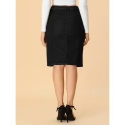 Allegra K Women's Casual Denim Skirt Slit High Waisted Knee Length Jean Skirts 9 Allegra K Women's Casual Denim Skirt Slit High Waisted Knee Length Jean Skirts -Trendy Women GUEST 44f2bdd1 adf2 4c15 aa0d 50ec7324b145