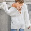 Women's Marshmallow V-Neck Sweater - Cupshe