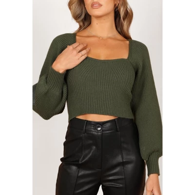 Petal And Pup Gia Sweatheart Neck Bell Sleeve Knit Sweater 5 Petal And Pup Gia Sweatheart Neck Bell Sleeve Knit Sweater - Image 5