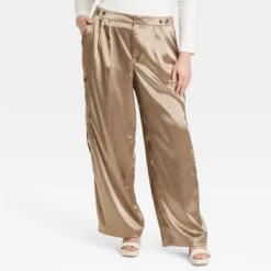 Women's High-Rise Satin Cargo Pants - A New Day™ -Trendy Women GUEST 4831c7c2 a04b 453f 9833 a08205ccf432