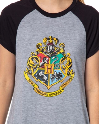 Harry Potter Juniors' Wizarding World Hogwarts Crest Sleep Pajama Nightgown Grey 2 Harry Potter Juniors' Wizarding World Hogwarts Crest Sleep Pajama Nightgown Grey - Image 2