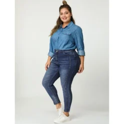 Agnes Orinda Women's Plus Size Mid Rise Stretch Washed Skinny Denim Jeans 14 Agnes Orinda Women's Plus Size Mid Rise Stretch Washed Skinny Denim Jeans -Trendy Women GUEST 49133133 96a0 4d0f 8b2d 3ceb629159c2
