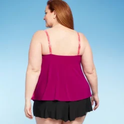 Women's UPF 50 V-Neck Angled Tankini Top - Aqua Green®