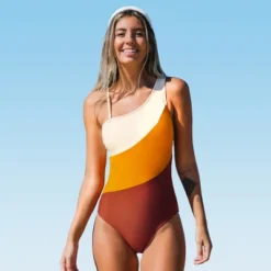 Women's Color Block One Shoulder One Piece Swimsuit - Cupshe -Trendy Women GUEST 4a7cacec 108f 4779 a4d2 9d9110b15620