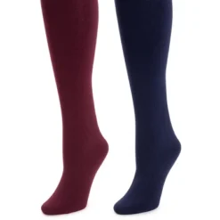 MUK LUKS Women's 2 Pair Pack Fleece Lined Tights -Trendy Women GUEST 4bae60c6 5904 4dc3 9997 19bf310f0a23