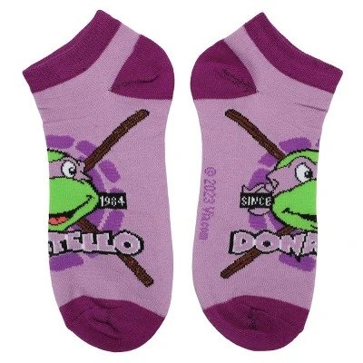 Teenage Mutant Ninja Turtles TMNT Retro Cartoon Turtle Team 5-Pack Women's Ankle Socks 3 Teenage Mutant Ninja Turtles TMNT Retro Cartoon Turtle Team 5-Pack Women's Ankle Socks - Image 3