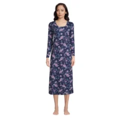 Lands' End Women's Supima Cotton Long Sleeve Midcalf Nightgown -Trendy Women GUEST 4cf1ec9d b003 4dc6 b081 b2c67b93fc2d