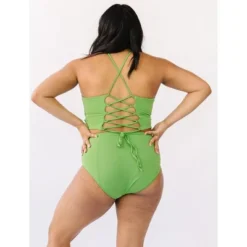 Lime Ricki Women's Clover Lace-Back Crop Top