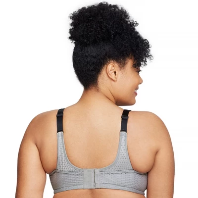 Glamorise Womens Custom Control Sports Wirefree Bra 1166 Black/Grey 1 Glamorise Womens Custom Control Sports Wirefree Bra 1166 Black/Grey