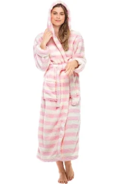 Women's Fuzzy Plush Fleece Bathrobe With Hood, Soft Warm Hooded Lounge Robe -Trendy Women GUEST 4d6b7657 def2 4b82 9e6c 084c4e1e3887