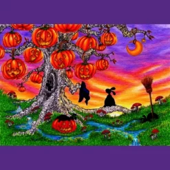 Women's Design By Humans WAITING FOR HALLOWEEN By Buddyforme Racerback Tank Top