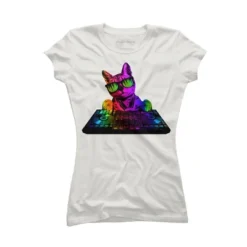 Junior's Design By Humans Cool Cat DJ By Clingcling T-Shirt 17 Junior's Design By Humans Cool Cat DJ By Clingcling T-Shirt -Trendy Women GUEST 4f6f8dcb ab5a 47eb bdb4 22e512ea57b0