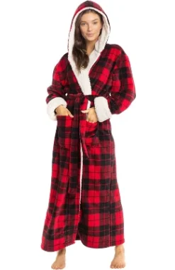 Women's Warm Winter Robe, Plush Fleece Full Length Long Hooded Bathrobe -Trendy Women GUEST 5000410f e0cd 4fc3 9c64 293f26106dc6