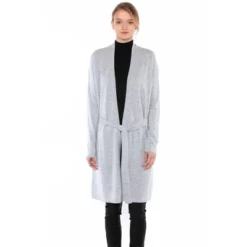 JENNIE LIU Women's 100% Pure Cashmere Long Sleeve Belted Lux Wrap Cardigan Robe Sweater -Trendy Women GUEST 50a1c3b0 0658 4c39 be19 4c098b3a7e72