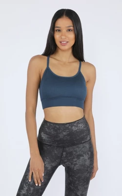 90 Degree By Reflex Women's Seamless Ribbed Cropped Bra Top 2pk 2 90 Degree By Reflex Women's Seamless Ribbed Cropped Bra Top 2pk - Image 2