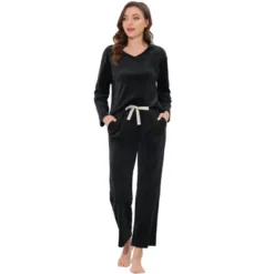 Cheibear Womens Velvet Sleepwear Tracksuits With Pockets V-Neck Lounge Sweatsuit Pajama Sets 11 Cheibear Womens Velvet Sleepwear Tracksuits With Pockets V-Neck Lounge Sweatsuit Pajama Sets -Trendy Women GUEST 53c41b3b 1c92 44b0 9e6c 59e4ea828c8e