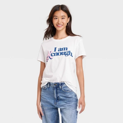 Women's Barbie "Kenough" Short Sleeve Graphic T-Shirt - White 3 Women's Barbie "Kenough" Short Sleeve Graphic T-Shirt - White - Image 3