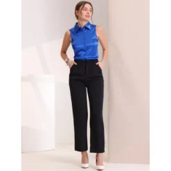 Allegra K Women's Satin Work Collar Sleeveless Button Down Shirts 7 Allegra K Women's Satin Work Collar Sleeveless Button Down Shirts -Trendy Women GUEST 58fb0850 fe5a 41ee 82f6 1ce62ce1e351