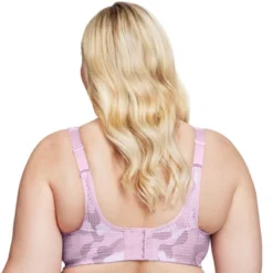 Glamorise Womens Custom Control Sports Wirefree Bra 1166 Pink Camo Print