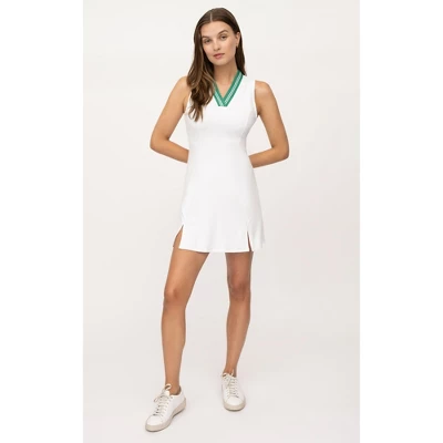 90 Degree By Reflex Womens V-Neck Slit Dress With Contrast Stripe 7 90 Degree By Reflex Womens V-Neck Slit Dress With Contrast Stripe - Image 7