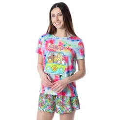 Scooby-Doo Womens' Mystery Machine Tie Dye Sleep Pajama Set Short Multicolored -Trendy Women GUEST 5c0e78c7 095e 4b38 b15d d1cbbbf3a9dd