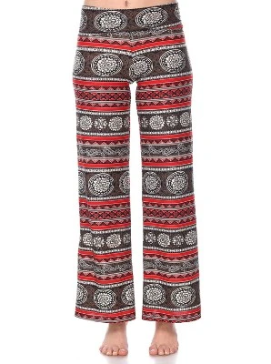 Women's Printed Palazzo Pants - White Mark 8 Women's Printed Palazzo Pants - White Mark - Image 8