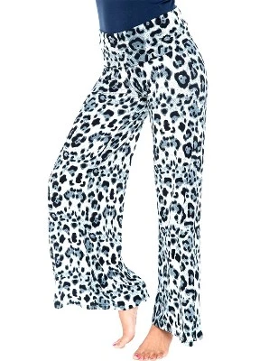 Women's Printed Palazzo Pants - White Mark 2 Women's Printed Palazzo Pants - White Mark - Image 2
