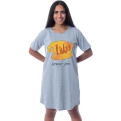 Gilmore Girls Womens' Luke's Diner Logo Nightgown Sleep Pajama Shirt Grey -Trendy Women GUEST 5d091efd ae6f 4f2d 82bc bc88012227d9