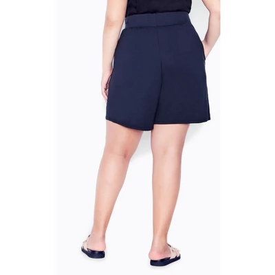 Women's Plus Size Alisha Knit Short - Navy | AVENUE 1 Women's Plus Size Alisha Knit Short - Navy | AVENUE