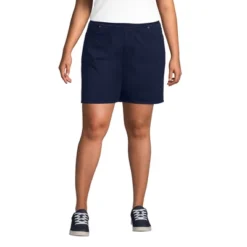 Lands' End Women's Starfish Mid Rise Pull On 7" Knit Denim Jean Shorts -Trendy Women GUEST 5e3d9876 3865 4840 9d95 8dca9b3f48aa