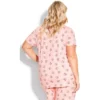 Women's Plus Size Hedgehog Button Sleep Top - Pink | AVENUE